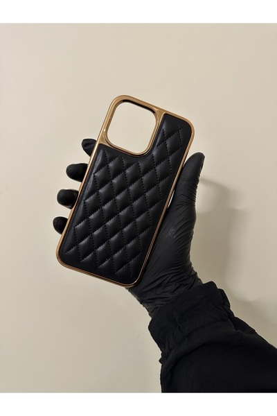 Mogelco İphone 14 Pro Max Baklava Dilimli İçi Kadife Deri Telefon Kılıfı