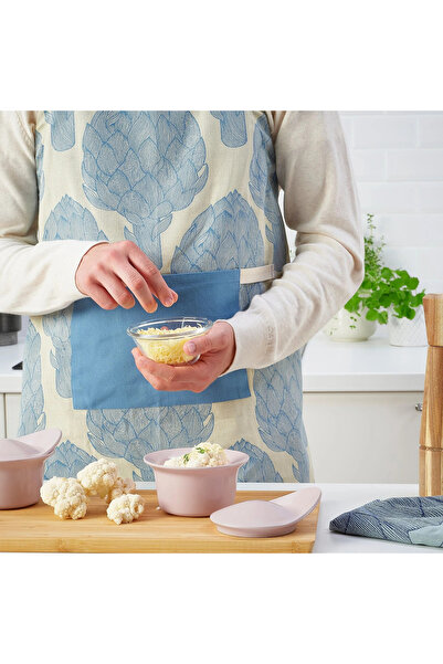 IKEA Matte Light Pink 15x13 Cm Oven-Service Bowl 2 Pieces with Lid