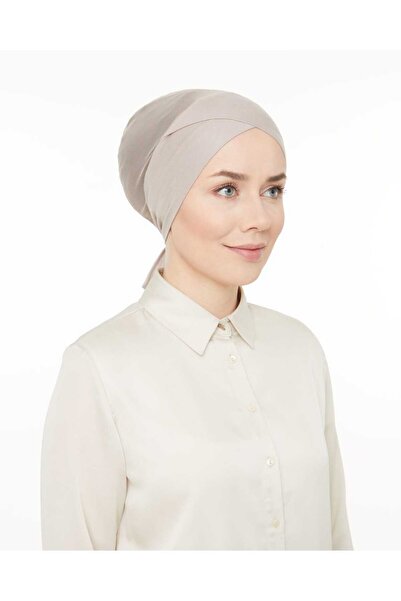 Melodi Scarf Fileli Dikişsiz Çapraz Climafit Bone Taş Rengi