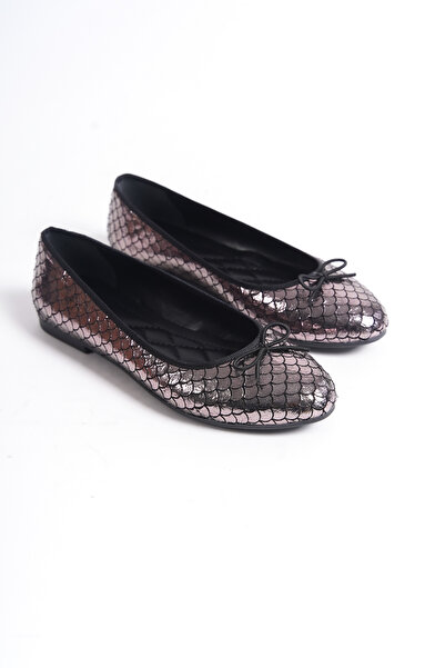 öz se shoes حذاء باليه نسائي منقوش على شكل ليو فيش