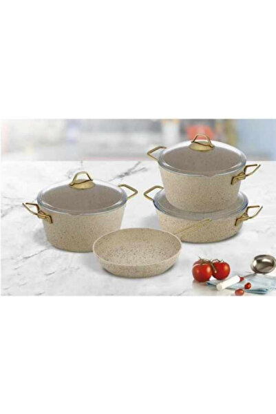 Kısmet granit gold 7 parça tencere seti
