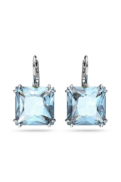 Swarovski Swarovski Silberfarbene Ohrhänger mit blauem Kristall 5619472