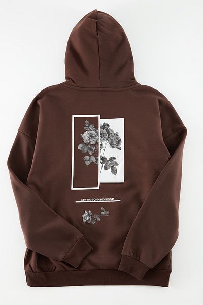 Trendyol Collection Hnědá oversize fleecová mikina s kapucí - TMNAW22SW1651