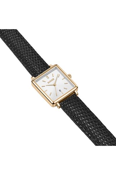 Burker Daisy Gold Schwarzes Leder