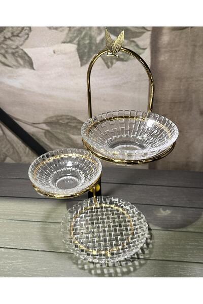 Mikasa Moor P350371975 Gold 3-Piece Glass Service