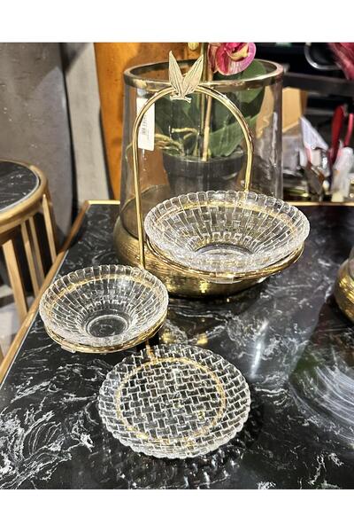 Mikasa Moor P350371975 Gold 3-Piece Glass Service