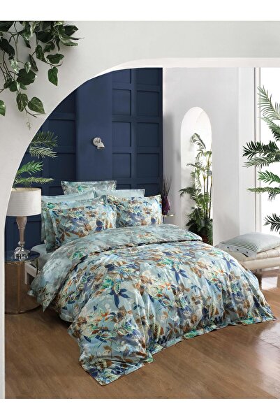 Sarev Emily Green King Size (BATTAL BOY) 100% Cotton Satin 300 Tc Duvet Cover Set