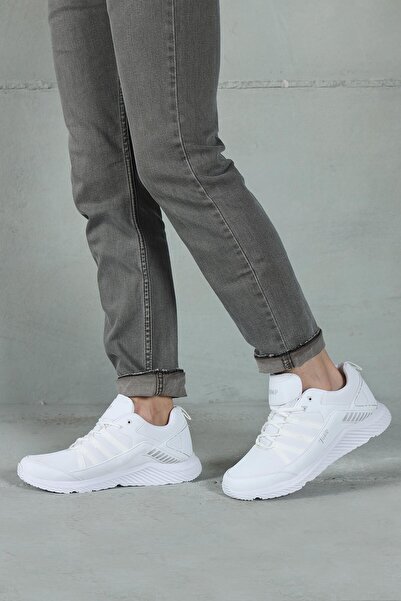 Jump 25932 Beyaz - Gümüş Rengi Erkek Sneaker Rahat Spor Ayakkabı