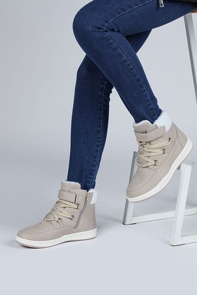 Jump 29180 Cizme pentru fetiță, bej închis, cu fermoar cu velcro