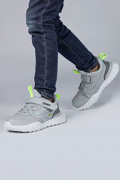 Jump 29601 Velcro Gri - Neon Green unisex copii pantofi sport pantofi casual