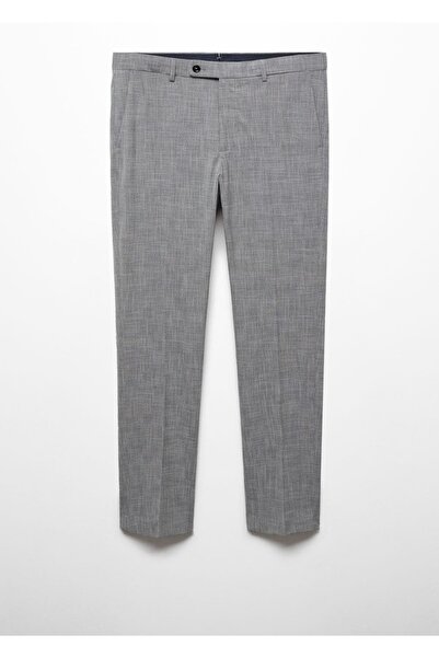 MANGO Man Streç Kumaştan, Dar Kesim Desenli Kumaş Pantolon