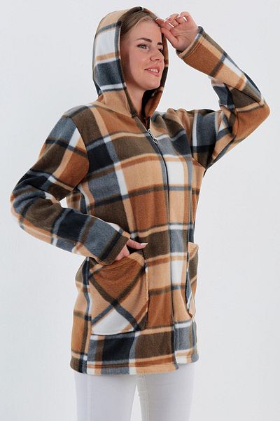 Modayase Women's Zippered Fleece Cardigan Coat