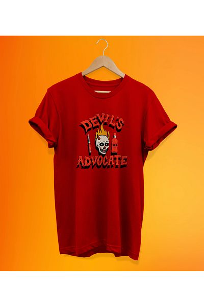 remonz Devil's Advocate Printed Red, 100% Cotton, Oversize, Plus Size T-Shirt