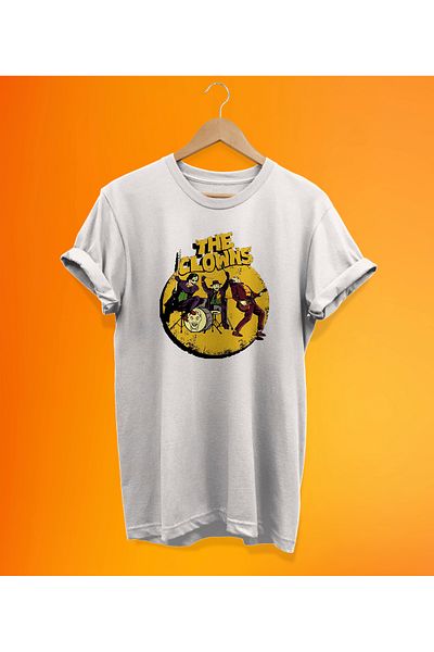 remonz Μπλουζάκι Famous Clowns με στάμπα λευκό, 100% βαμβάκι, υπερμεγέθη, μεγάλο μέγεθος