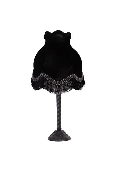 Dekovien Vintage Look Black Velvet Lampshade - Metal Base, AB0748