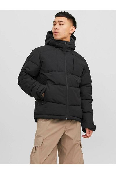 Jack & Jones 12239001   Jack & Jones Jcootıs Puffer Sn Ανδρικό παλτό μαύρο