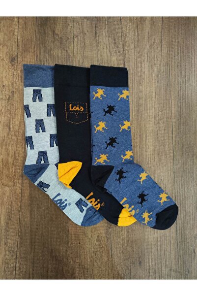 erceys Ανδρικές 6 ζεύγη βαμβακερές κάλτσες με μοτίβο σε κουτί με μοτίβο lios