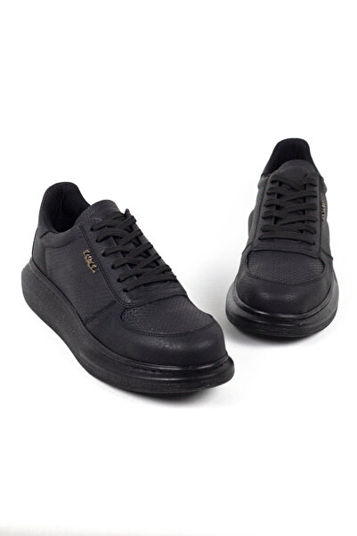 Rainon Store Black Leather High Sole Outdoor Men's Sneaker