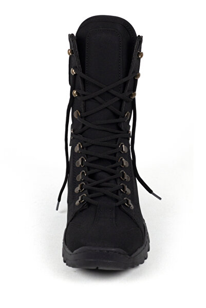 Mida Shoes Lace-up Black Nabuk Military Early Boots