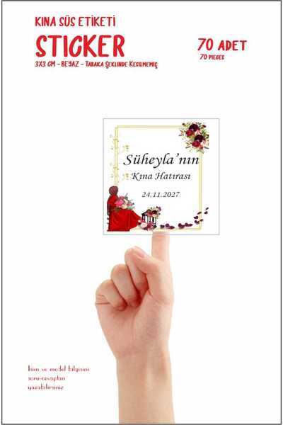 43 cici süsler organizasyon Henna poklon Madlen etiketa kvadratna 70 komada 1...