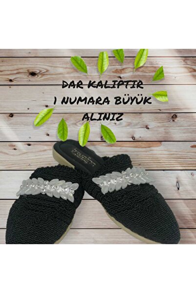 Asya Kadın Önü Kapalı Taşlı Hasır Çeyizlik Terlik