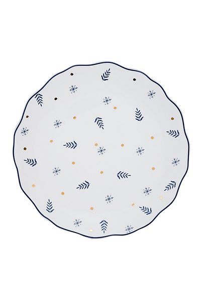 Emsan Infancy Snow New Year New Bone 2-Pack Cake Plate 20.5 Cm