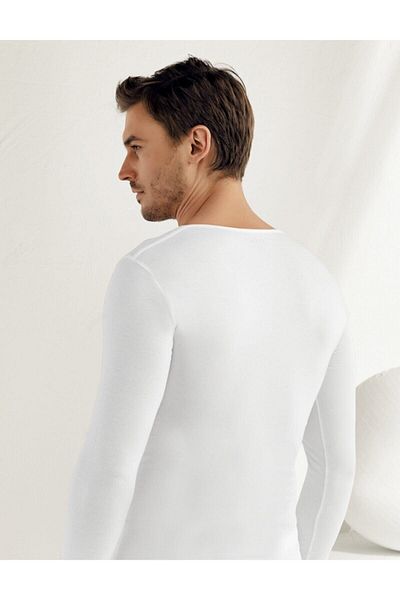 Şahinler Lycra Long Sleeve V-Neck White E074