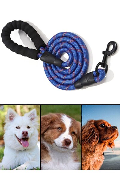 tosbai Köpek Gezdirme Tasma Kayışı LACİVERT 40 Kg'a Kadar Köpekler Için Tasma Halatı Gezdirme Ipi 150 Cm