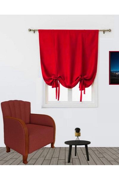 pamukkale branda LINKED SIMPLE BLANKING CURTAIN RED 80 X 150