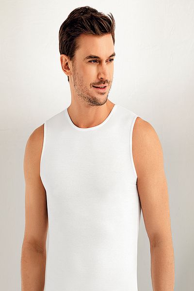 Şahinler Men's White Zero Sleeve Undershirt Me076-By