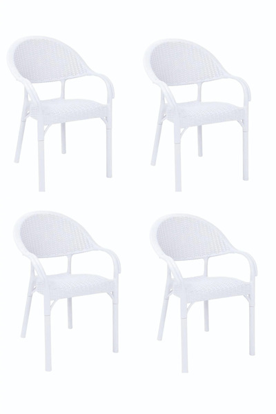 Çapa Masa Sandalye Capissi Bambu Rattan 4 Adet Koltuk