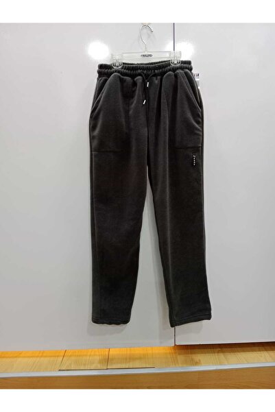 NUR TEKSTİL kadın antraansit 280 gramajlı tıraşlanmış polar kalın beli lastik...