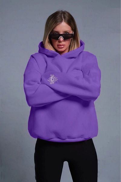 Machetta Φούτερ με στάμπα ματιών Unisex Oversize με κουκούλα - Plus Size