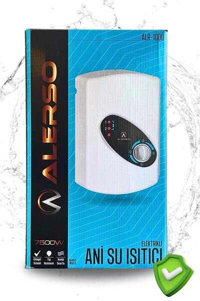 Alerso Premium Elektrikli Banyo Şofbeni 7 Emniyetli Ani Su Isıtıcı 7500w