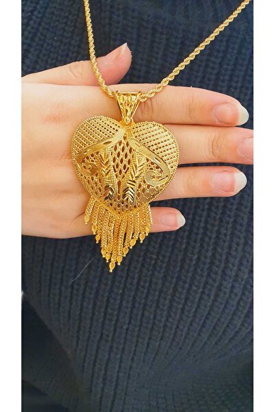 barisiva gold 22 AYAR ALTIN KAPLAMA HALAT ZİNCİRLİ ÇELİK HİNT KOLYE