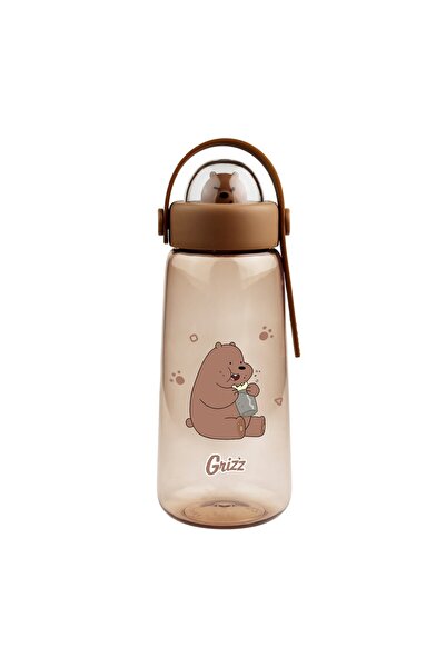 Miniso We Bare Bears Lisanslı Figürlü Plastik Şişe (600ml) - Boz Ayı