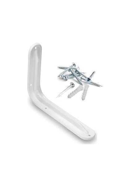 AKSUFEZ Beyaz Lüx 13 X 19 Cm Raf Altı Aparatı Ayağı L Demir Köşe Konsol Raf T...