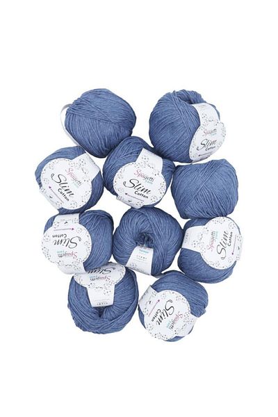 Spagettiyarn Slim Cotton 10 Pack Τζιν Μπλε Πλεκτό Νήμα