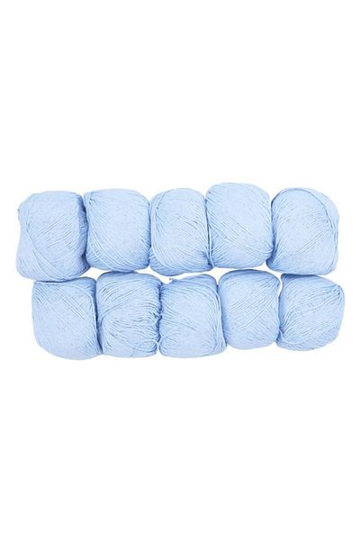Spagettiyarn Λεπτό βαμβακερό νήμα 10 τεμαχίων Baby Blue πλεκτό στο χέρι