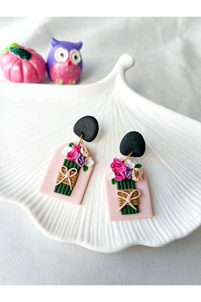 TREND Flower Bunch Victoria Model Polymer Clay Earrings