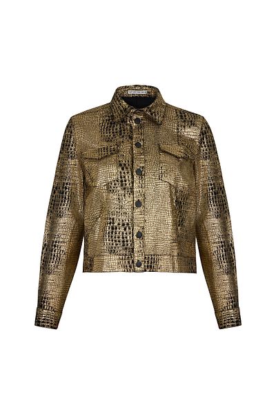 Just Like You Snake Patterned Gold Jacket