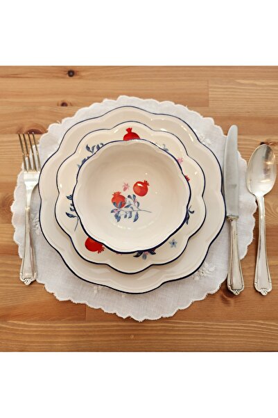 Soframore Poms 12 Parça 4 Kişilik Seramik Yemek Takımı