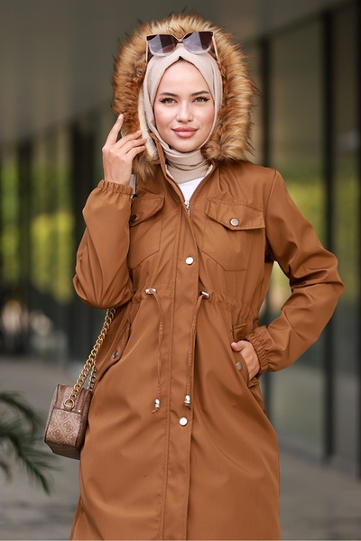 Bestenur Παλτό Leon Portable Hooded 594 - Tan