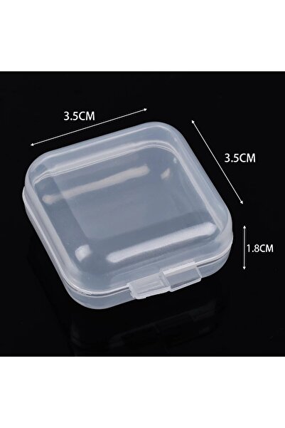 Genel Markalar 5 Adet Mini Şeffaf Kare Kutu Şeffaf Plastik Saklama Kabı Takı ...