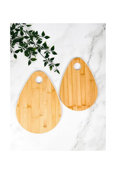 ELZEY HOME لوح تقطيع من الخيزران الطبيعي مكون من قطعتين