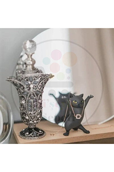 Bi'şeyler Sepeti حامل قلم قطة، حامل سماعة الرأس، حامل قلم مكتبي، شكل قطة، كاث...