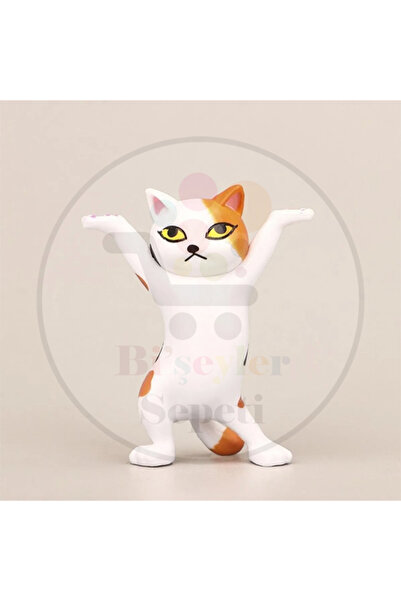 Bi'şeyler Sepeti حامل قلم قطة، حامل سماعة الرأس، حامل قلم مكتبي، شكل قطة، كاث...