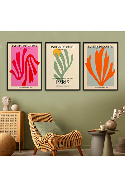 HOMEPACK 3 Piece Framed Painting Set Modern Classic Poster Painting Hpn157