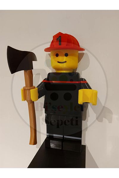 Bi'şeyler Sepeti Lego Man Firefighter - Giant Figure - 34 cm