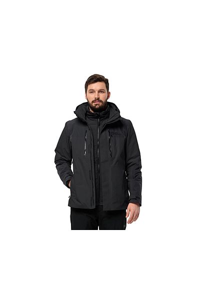 Jack Wolfskin Jasper 3in1 Jkt M Men's Outdoor Coat1115261-6000 Black